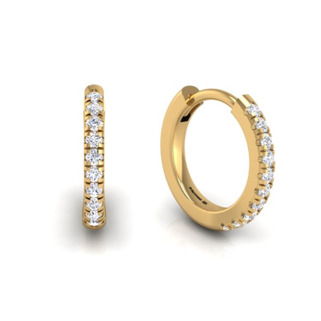Pavé-All-Day Hoops in 14K Yellow Gold