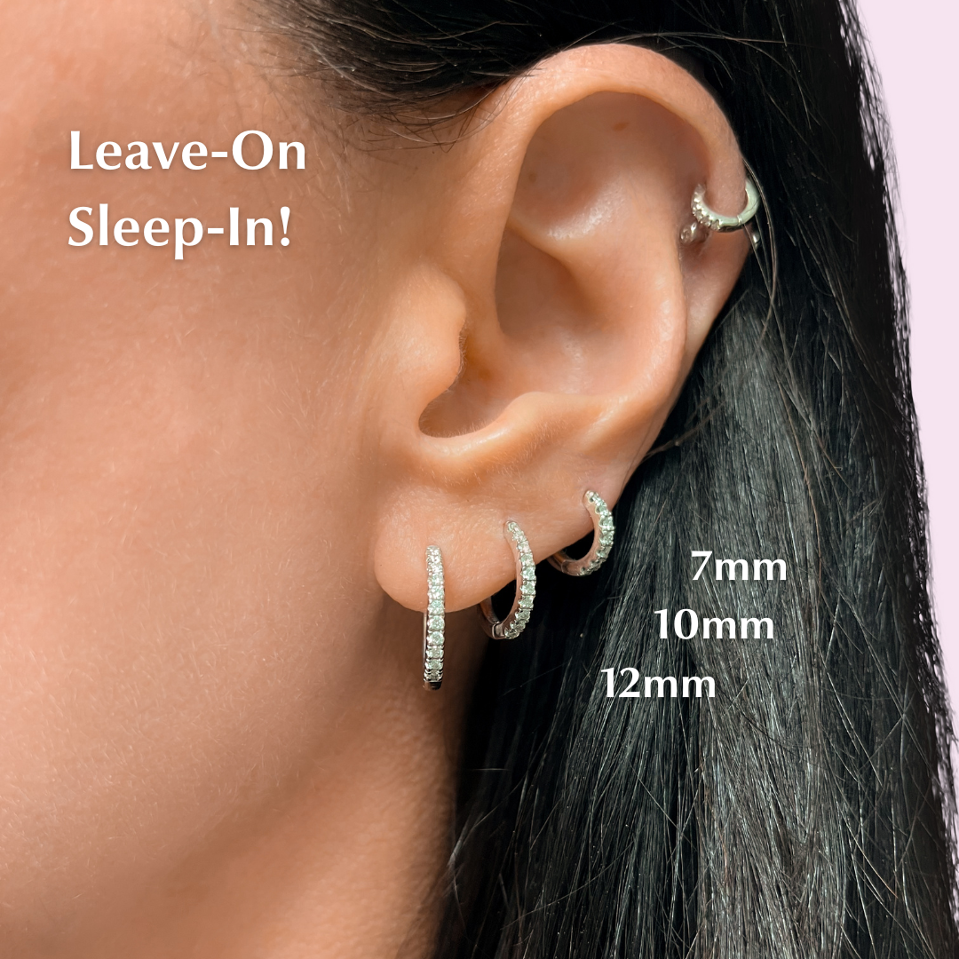 Pavé-All-Day Hoops in 14k White Gold