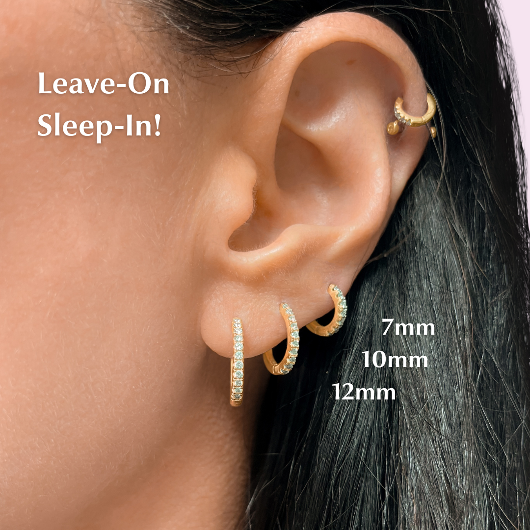 Pavé-All-Day Hoops in 14K Yellow Gold