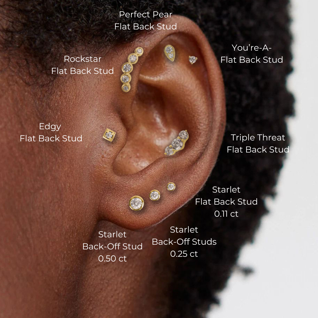 The Starlet Back-Off Stud in 14K Yellow Gold