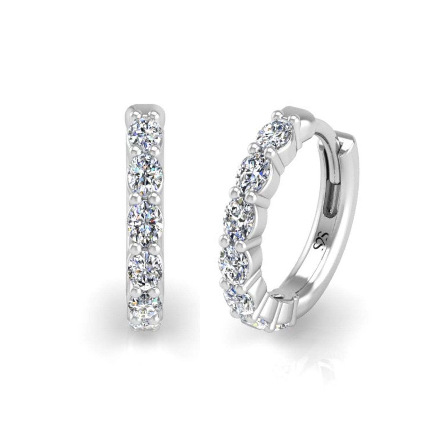 The Big-O Hoops in 14K White Gold
