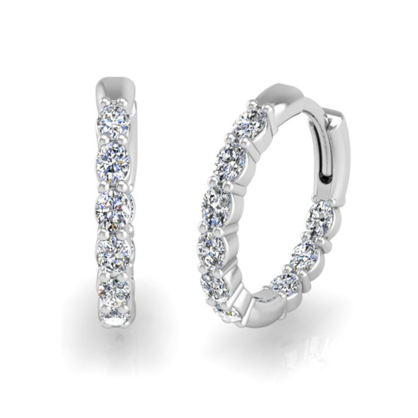 The Big-O Hoops in 14K White Gold