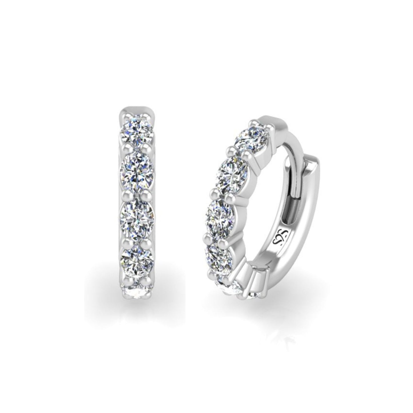The Big-O Hoops in 14K White Gold