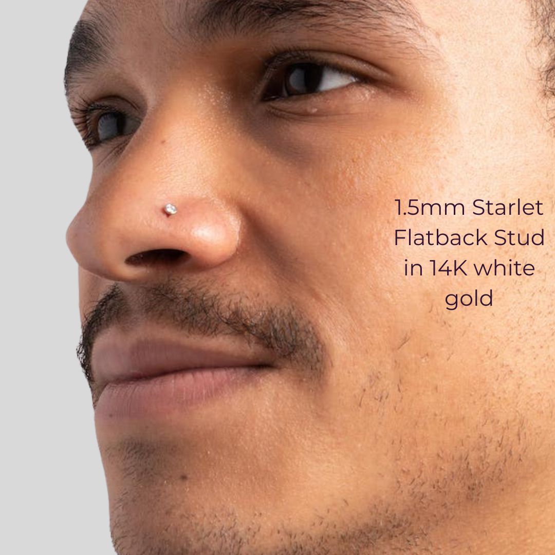Starlet Flat Back Stud in 14K Yellow Gold