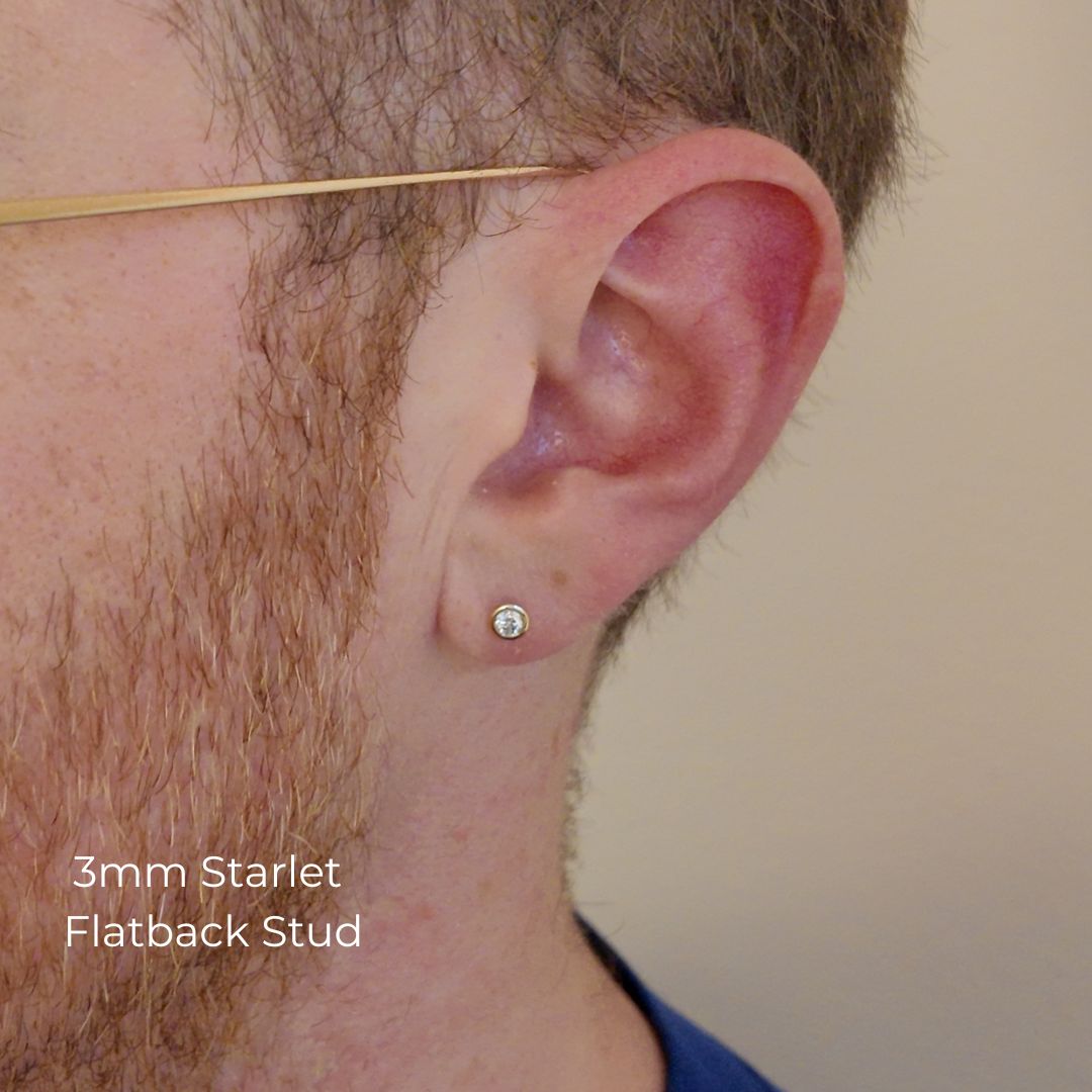 The Starlet Flat Back Stud in 14K White Gold