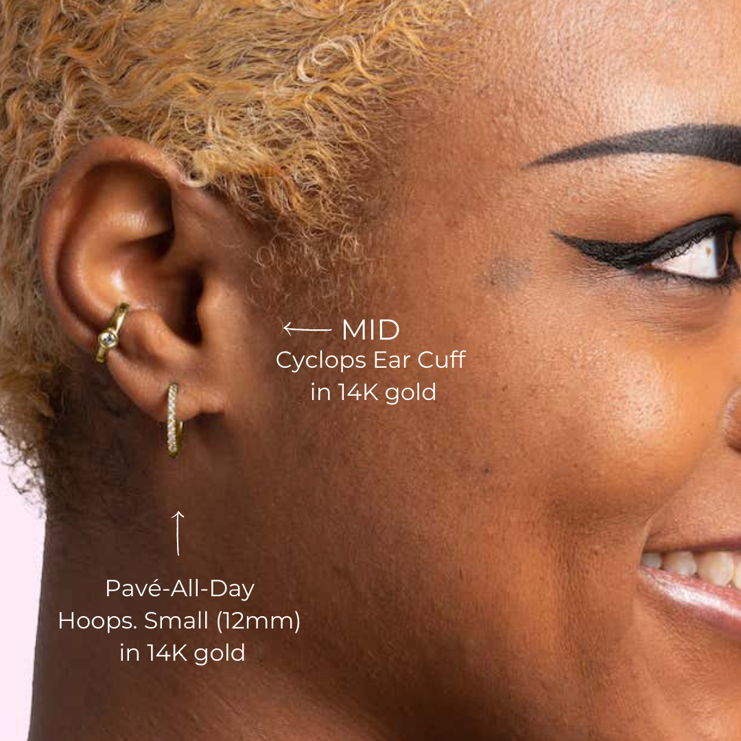 Pavé-All-Day Hoops in 14K Yellow Gold