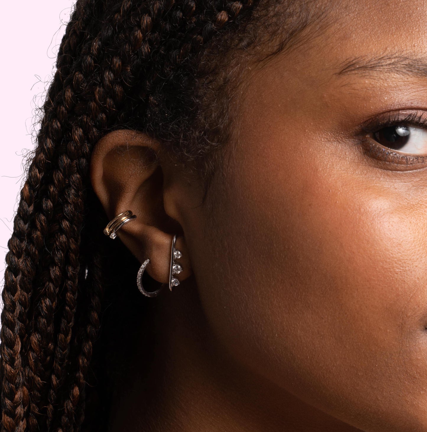Pavé-All-Day Hoops in 14k White Gold