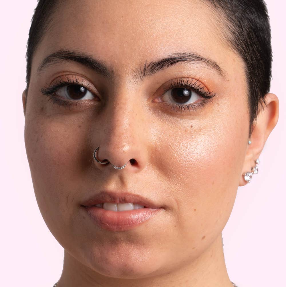 Pavé-All-Day Flat Hoop in 14K Gold