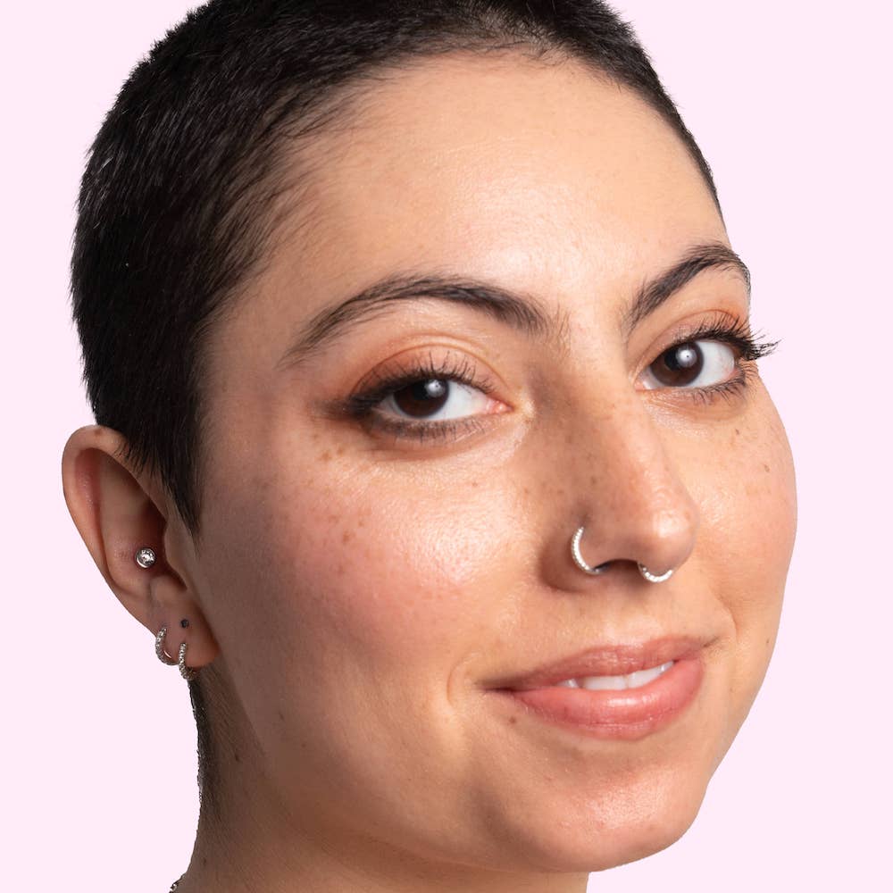 Pavé-All-Day Flat Hoop in 14K Gold