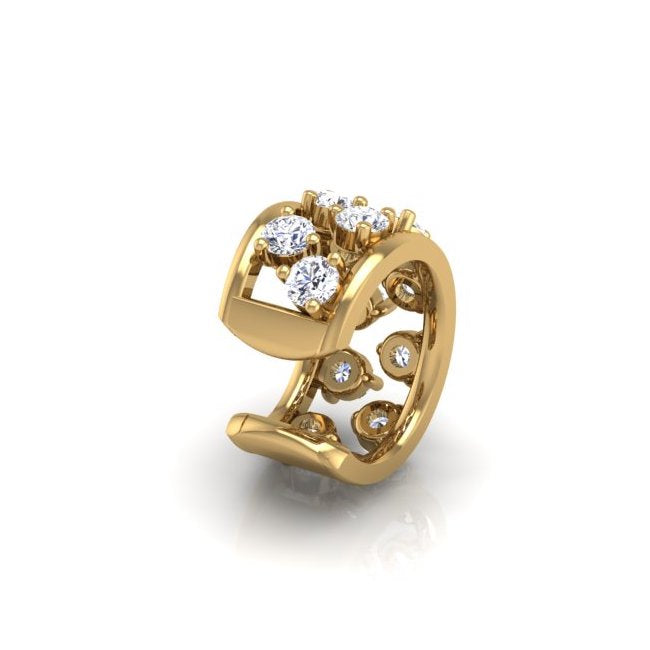 Double-Wave Mid Ear Cuff In 14K Gold