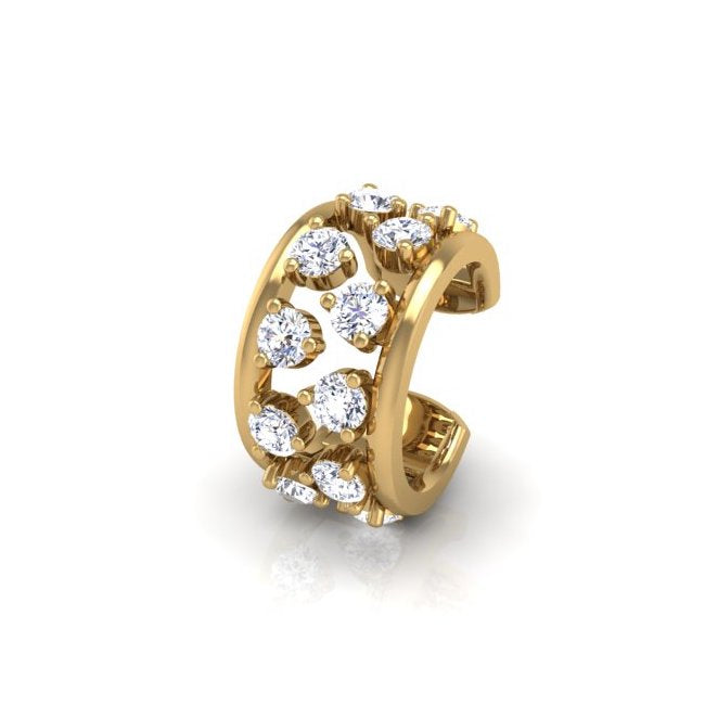 Double-Wave Mid Ear Cuff In 14K Gold