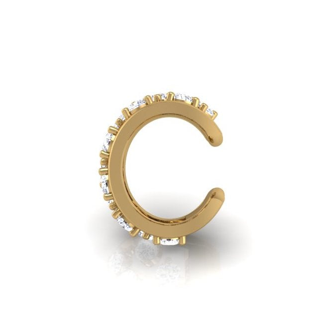 Double-Wave Mid Ear Cuff In 14K Gold