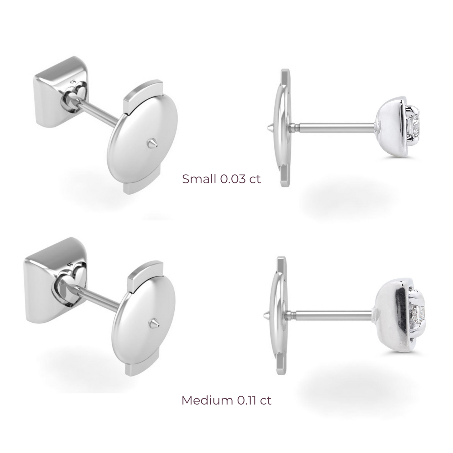 Edgy Back-Off Stud in Sterling Silver