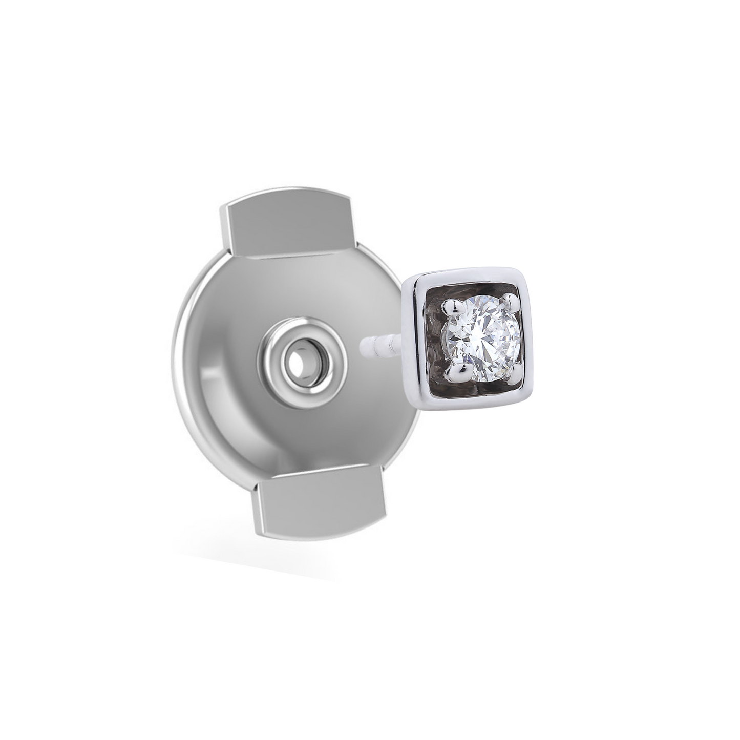 Edgy Back-Off Stud in Sterling Silver