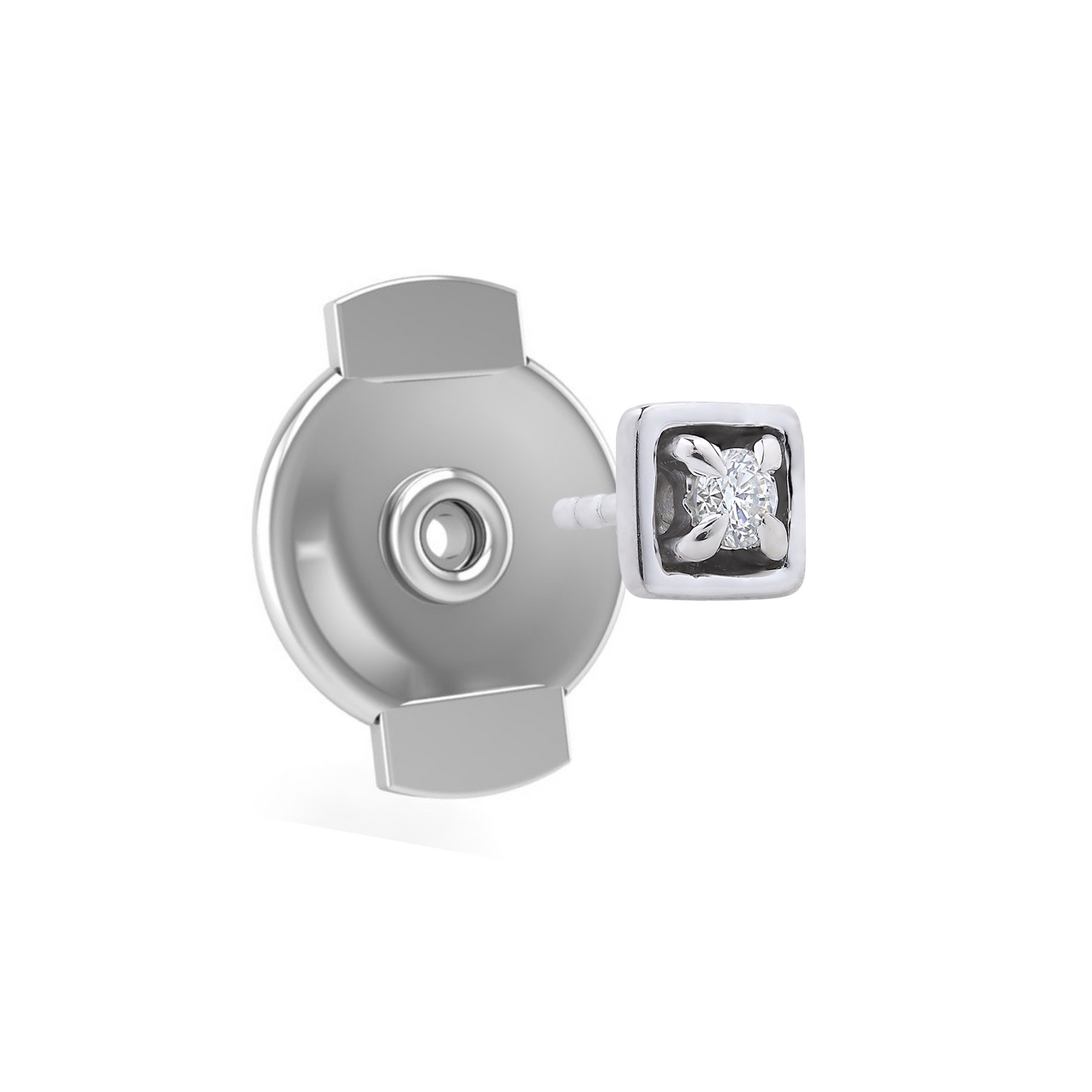 Edgy Back-Off Stud in Sterling Silver