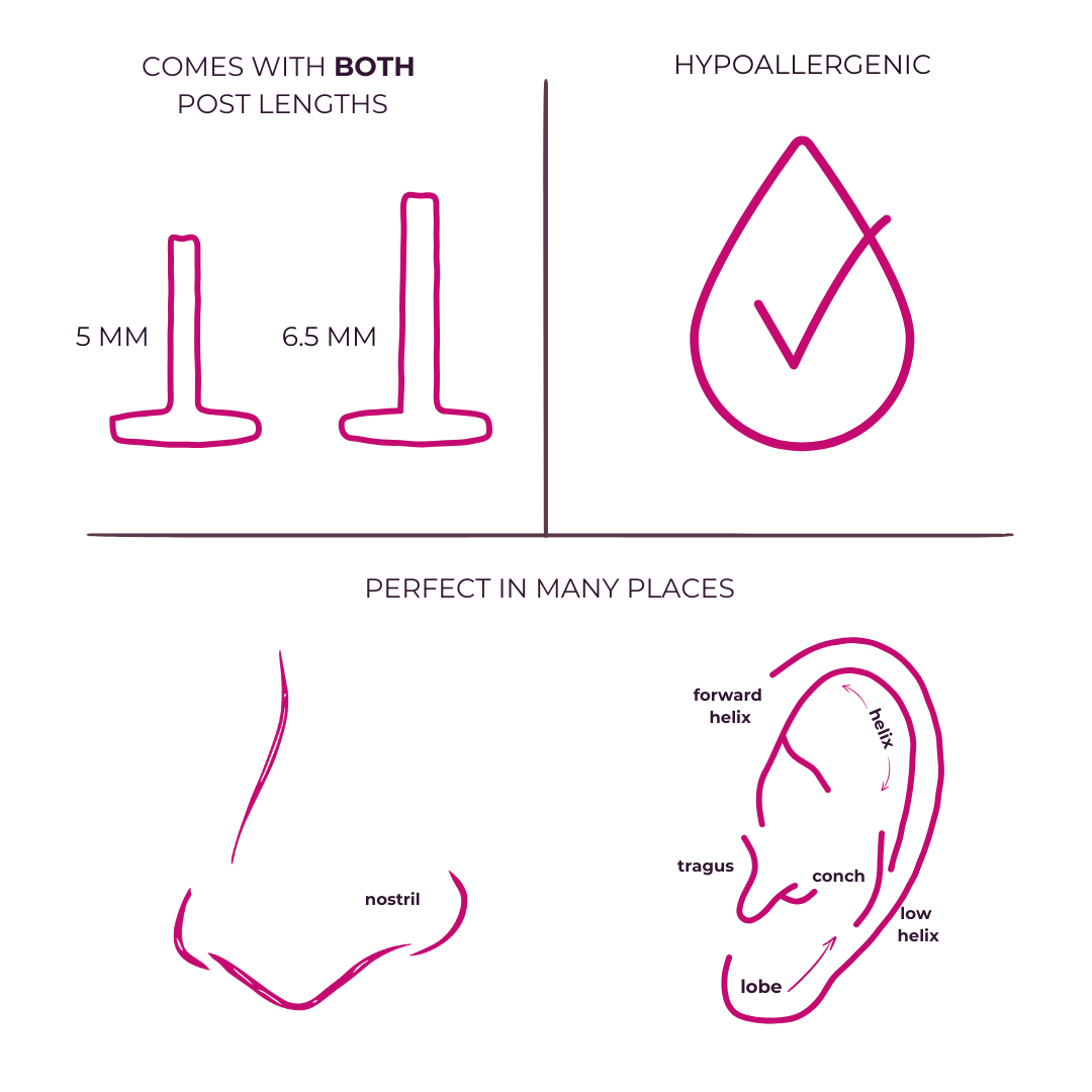 Center-of-Attention Diamond Flat Back Stud