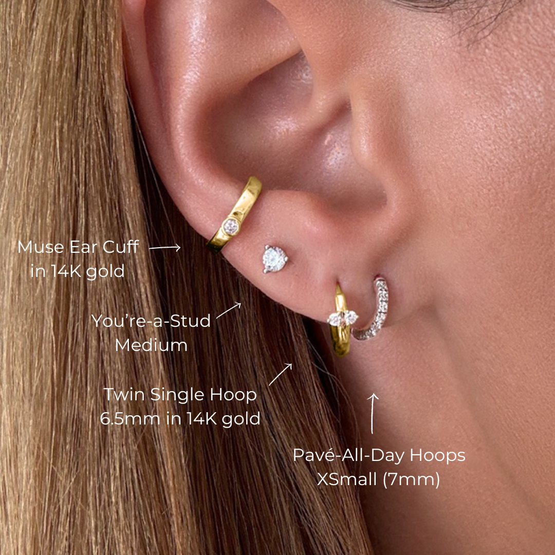 Twin Hoop in 14K Gold