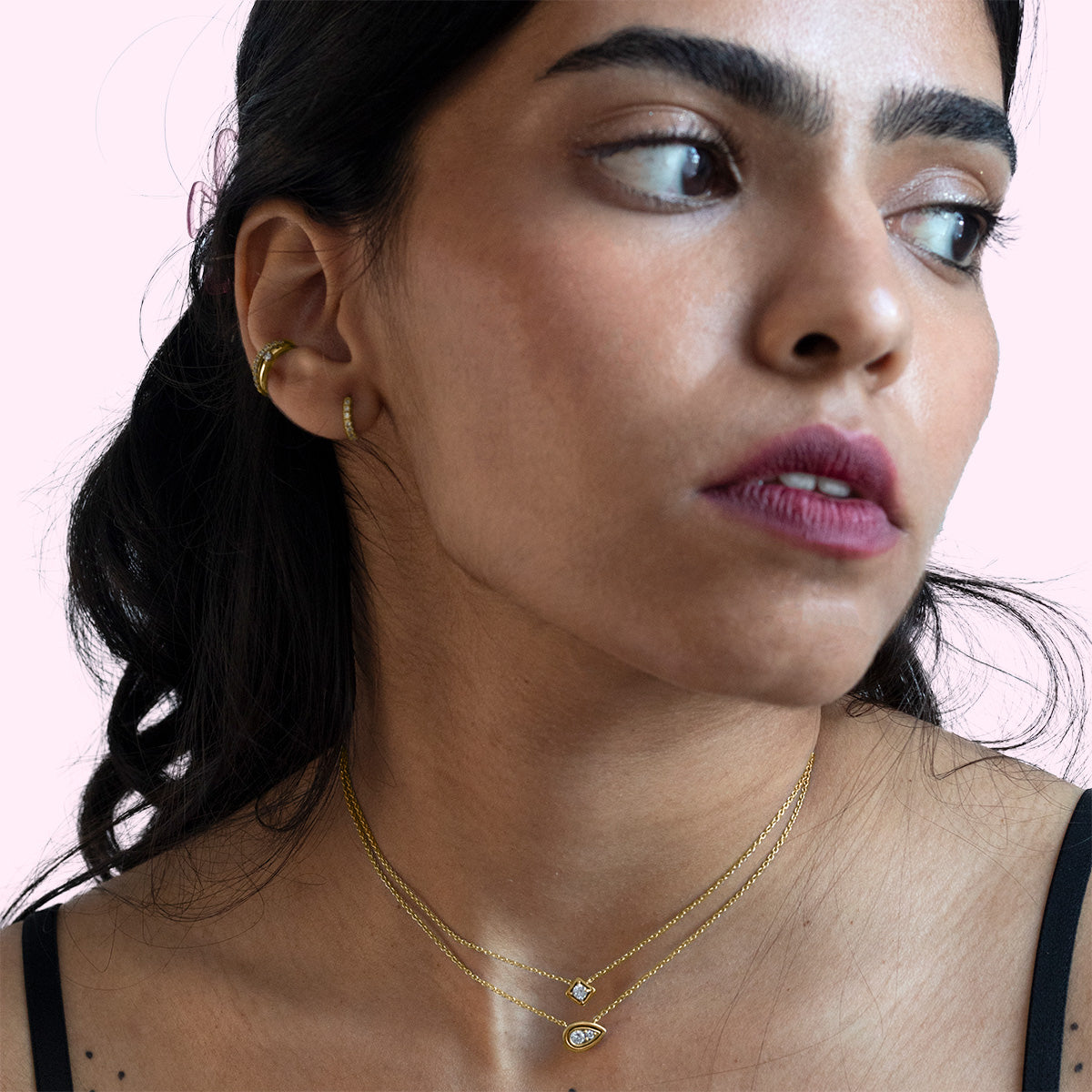 Pavé-All-Day Hoops in 14K Yellow Gold