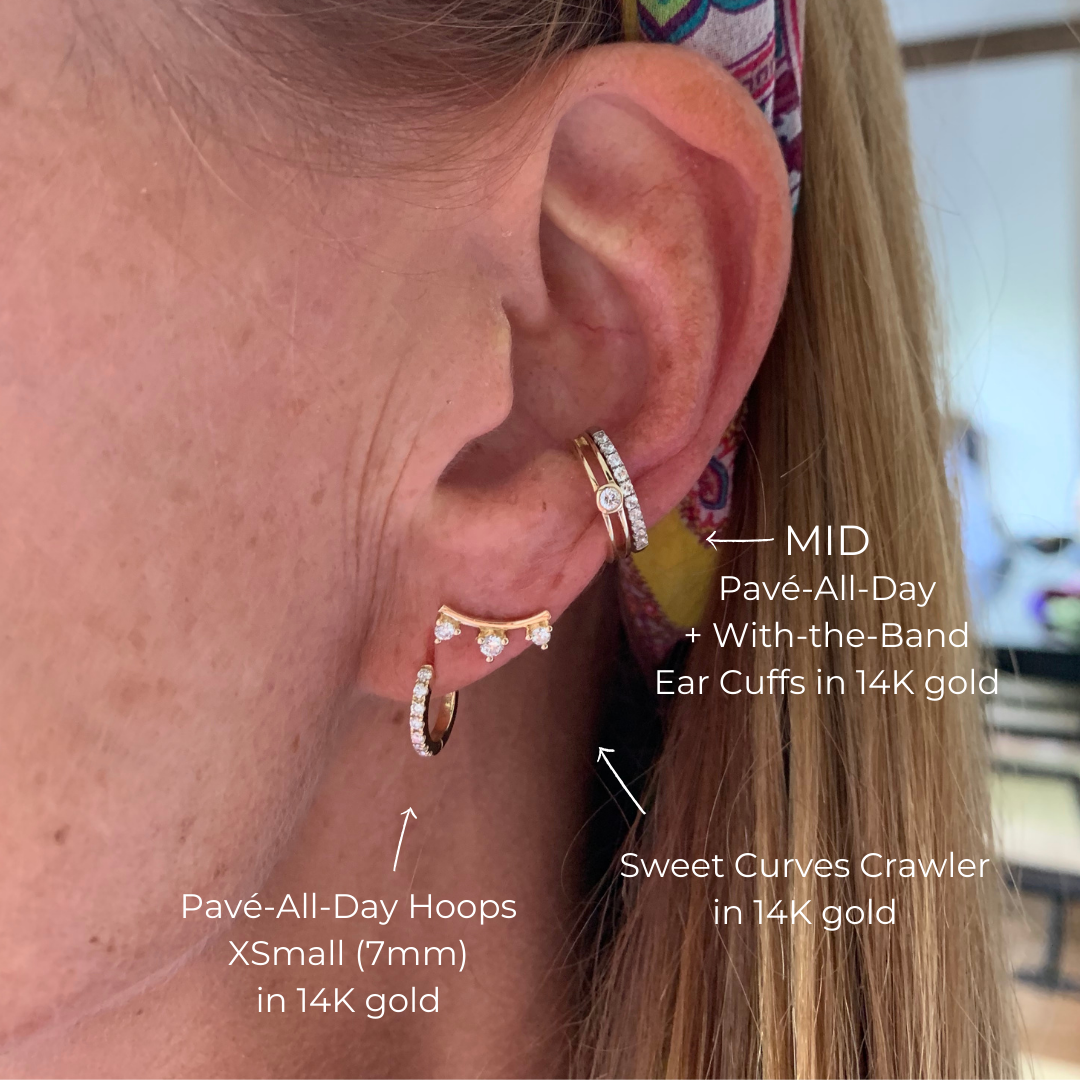 Pavé-All-Day Hoops in 14K Yellow Gold