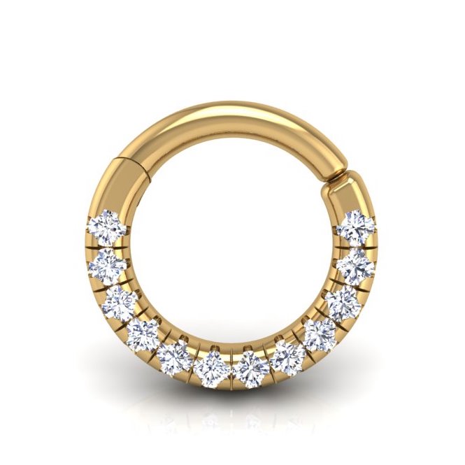 Pavé-All-Day Flat Hoop in 14K Gold