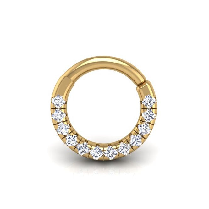 Pavé-All-Day Flat Hoop in 14K Gold