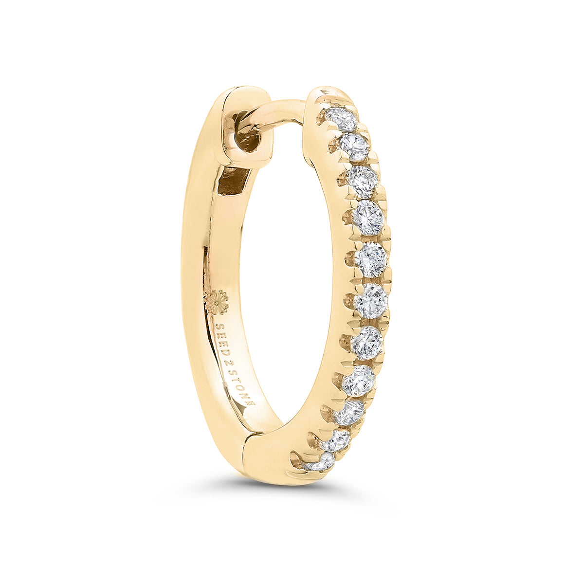 Pavé-All-Day Hoops in 14K Yellow Gold