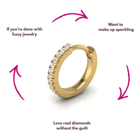 Pavé-All-Day Single Diamond Hoop