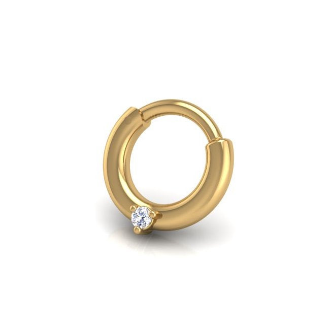 Solo Flat Hoop in 14K Gold