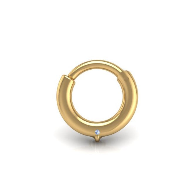 Solo Flat Hoop in 14K Gold