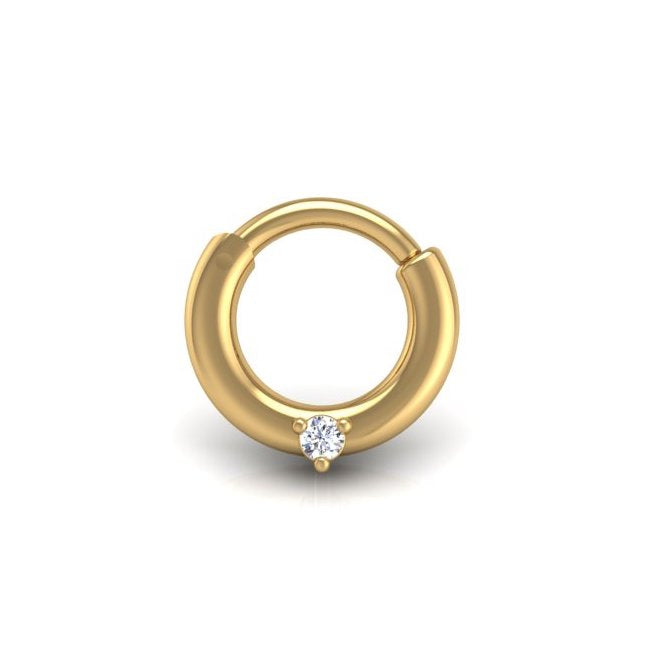Solo Flat Hoop in 14K Gold