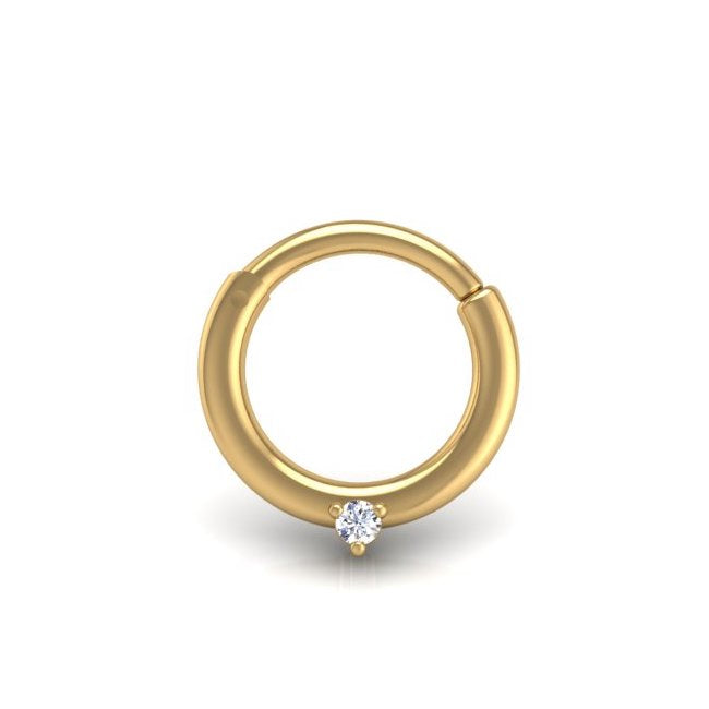 Solo Flat Hoop in 14K Gold