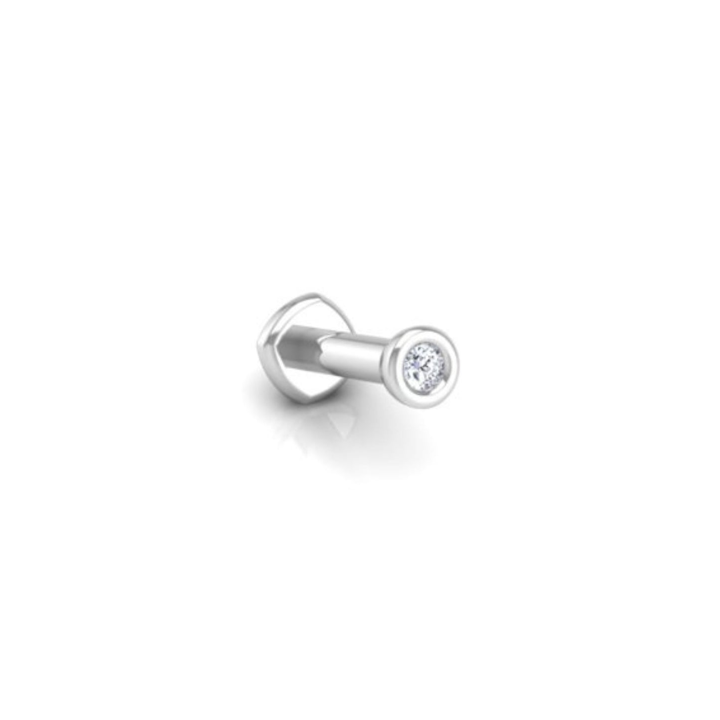 The Starlet Flat Back Stud in 14K White Gold