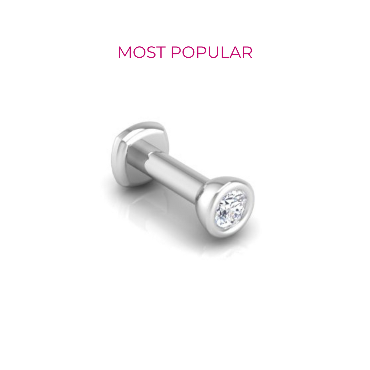 The Starlet Flat Back Stud in 14K White Gold