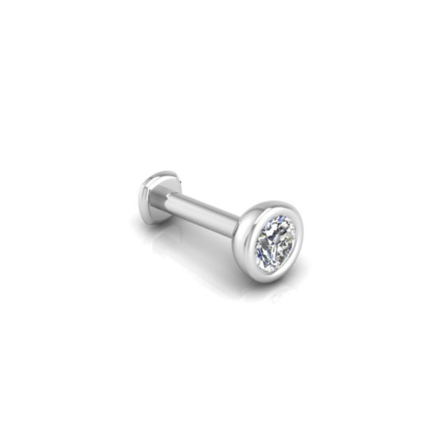 The Starlet Flat Back Stud in 14K White Gold