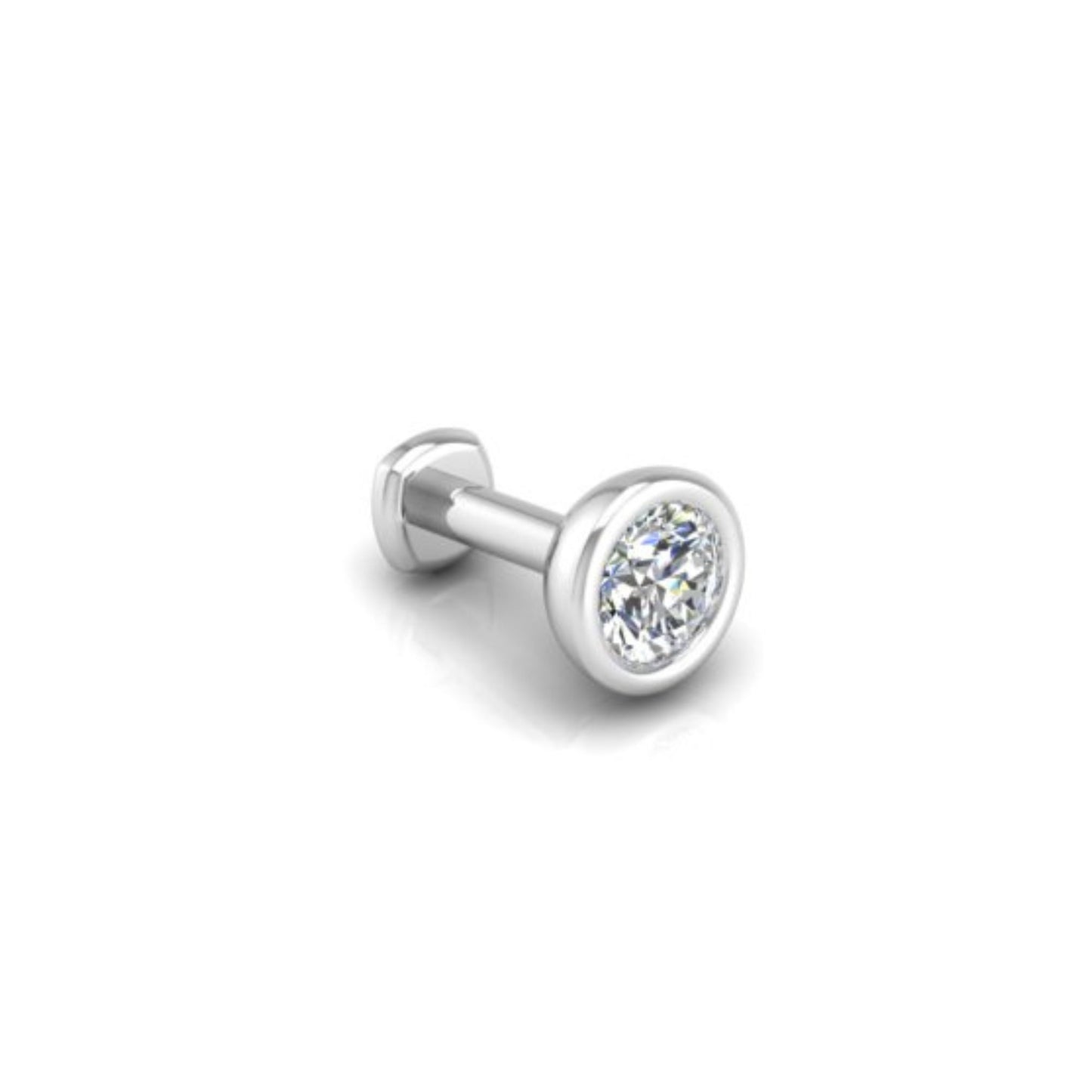 The Starlet Flat Back Stud in 14K White Gold