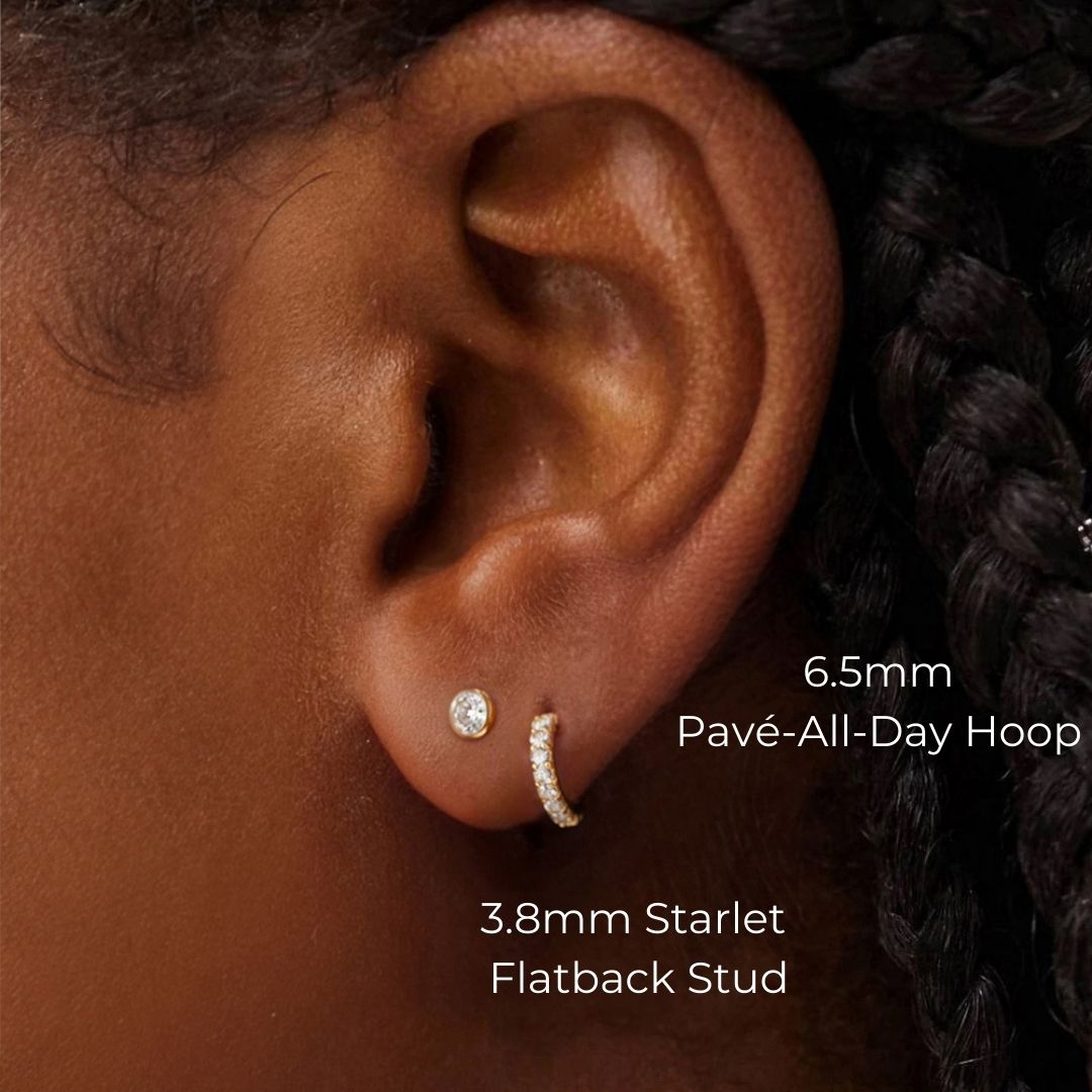 Starlet Flat Back Stud in 14K Yellow Gold