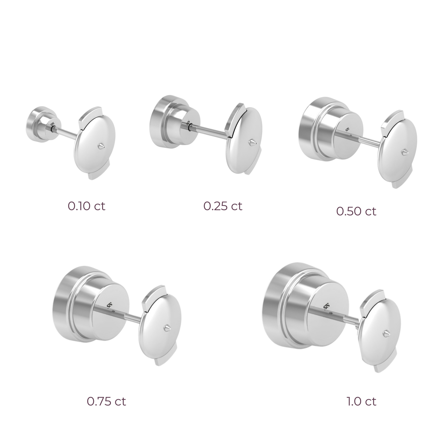 The Starlet Back-Off Stud in 14K White Gold