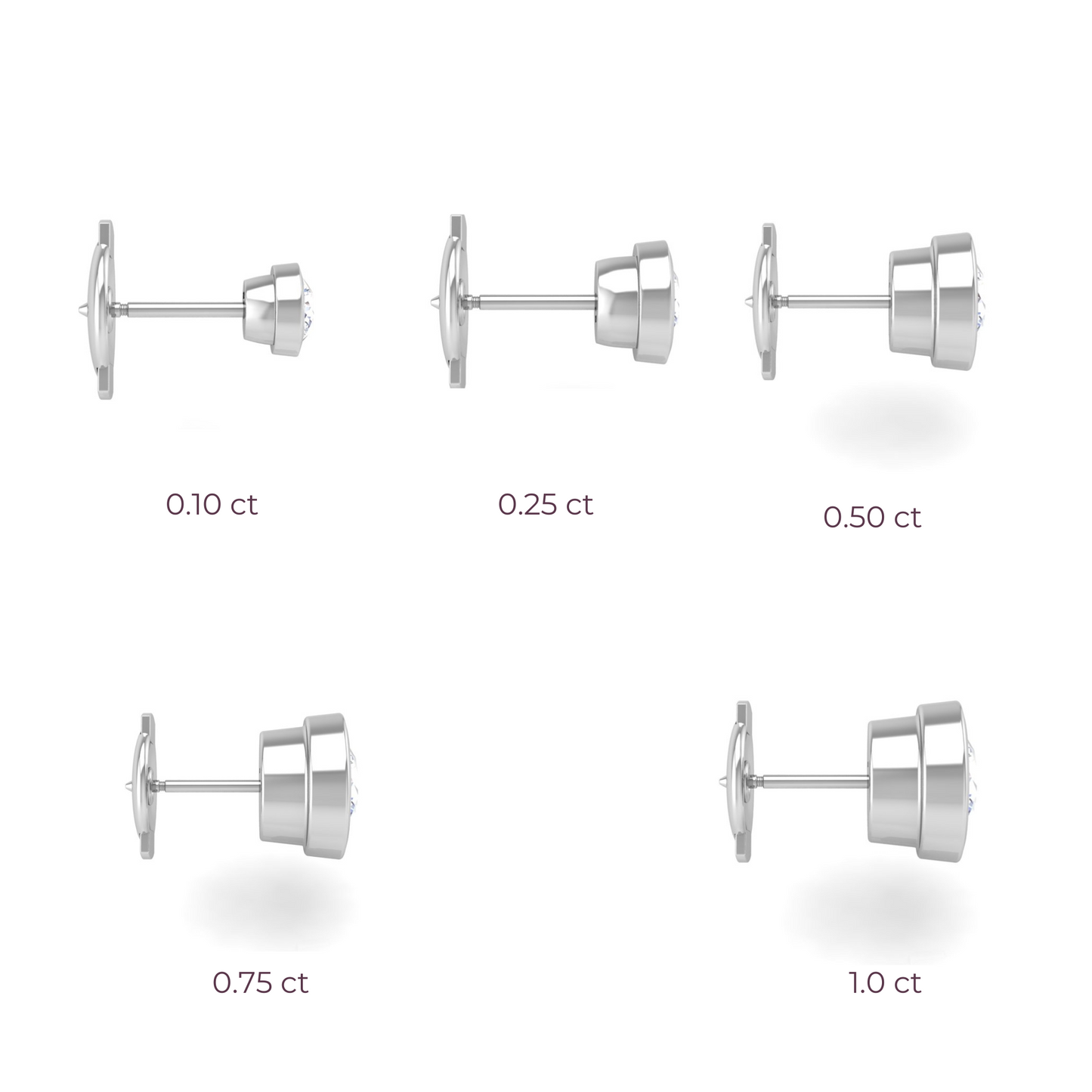 The Starlet Back-Off Stud in 14K White Gold