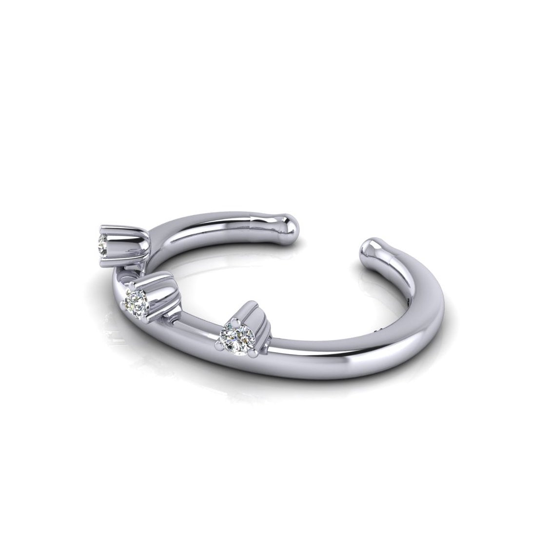 Triple-Threat Diamond Ear Cuff