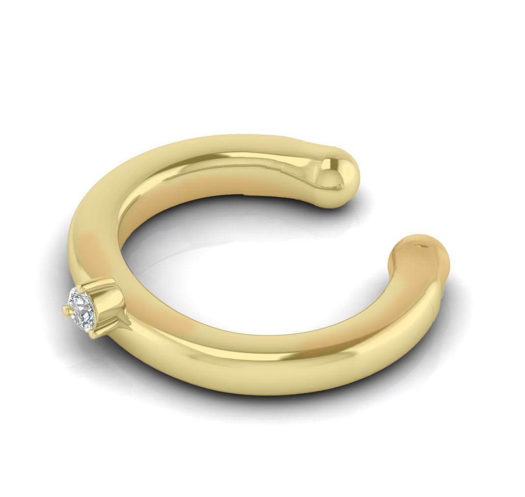 Solo Sparkle Ear Cuff in 14K Gold