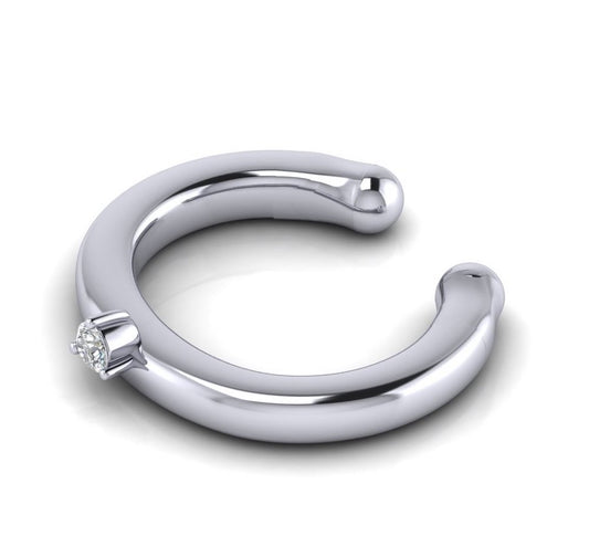 Solo Sparkle Ear Cuff in Sterling Silver