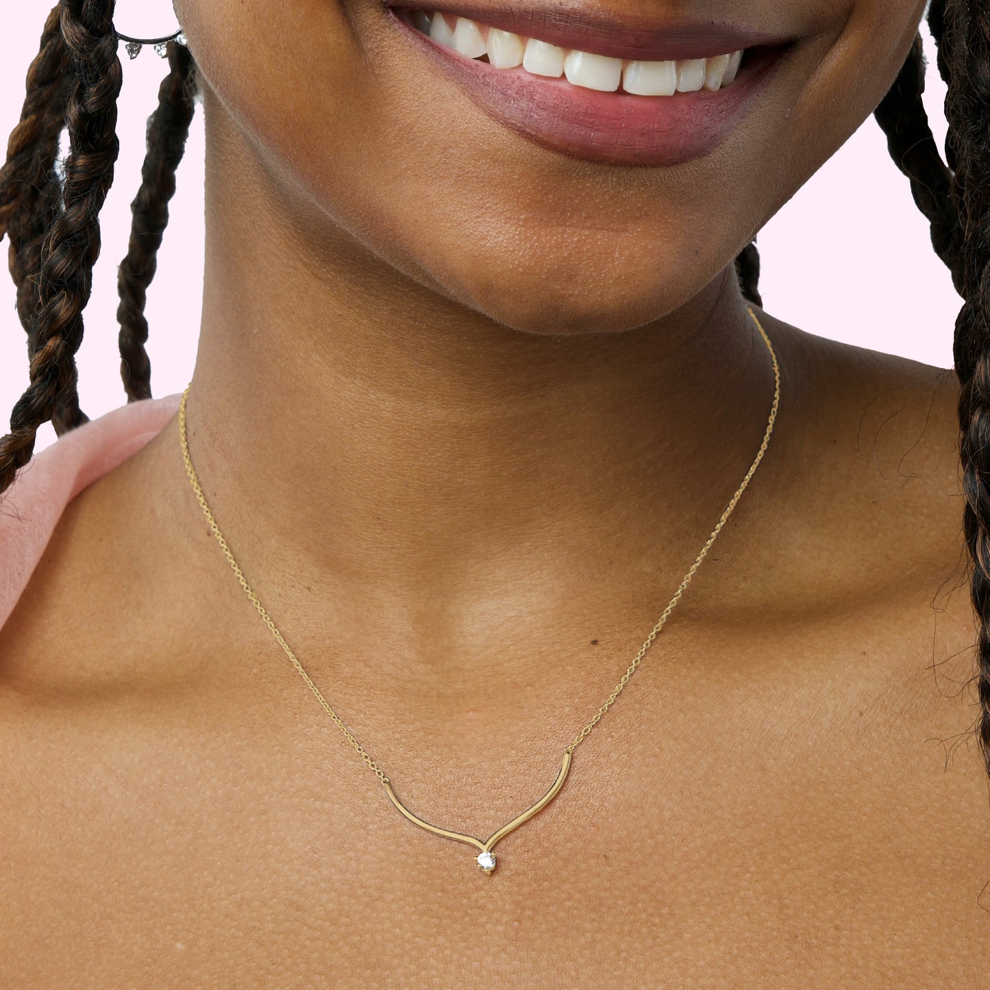 Versatile-V Necklace in 14K Gold