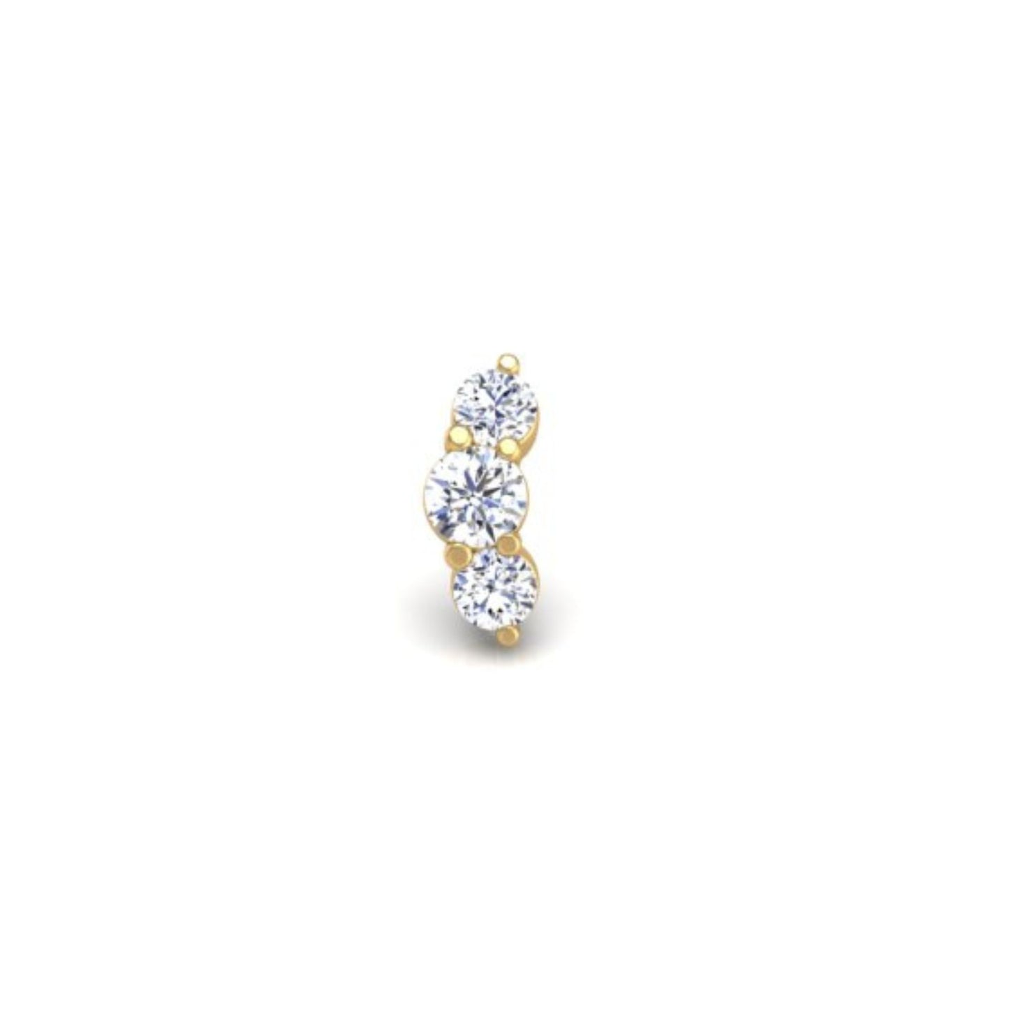 The Triple-Threat Flat Back Stud in 14K Yellow Gold