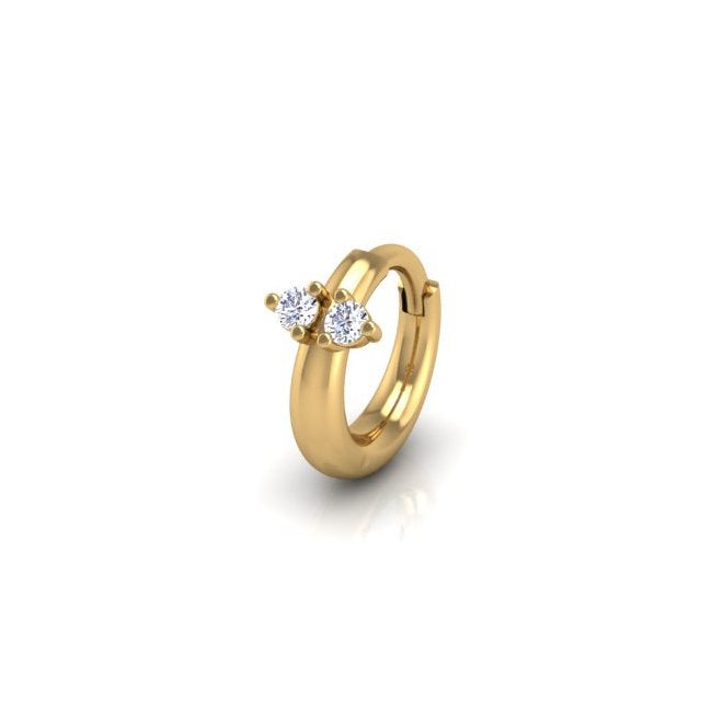 Twin Hoop in 14K Gold