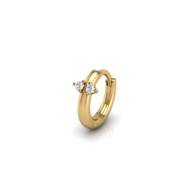 Twin Hoop in 14K Gold