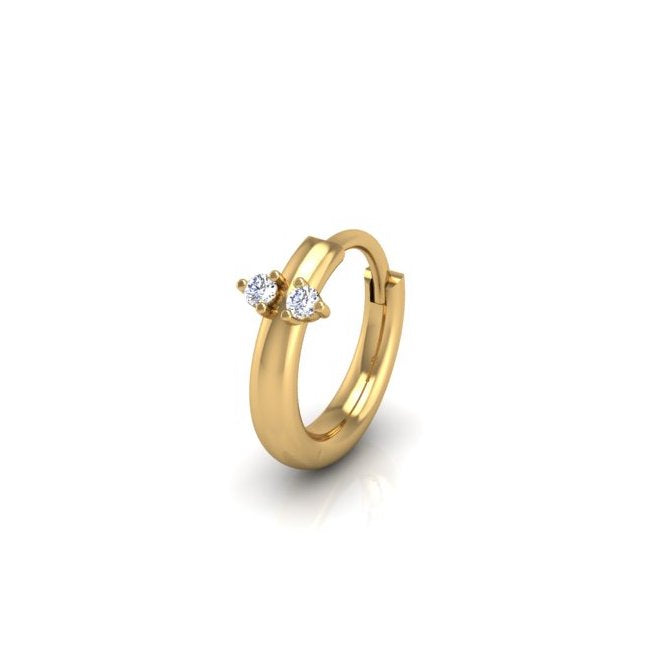 Twin Hoop in 14K Gold