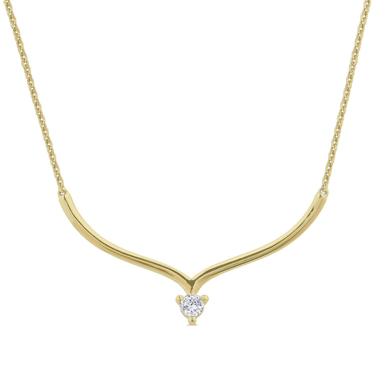 Versatile-V Necklace in 14K Gold