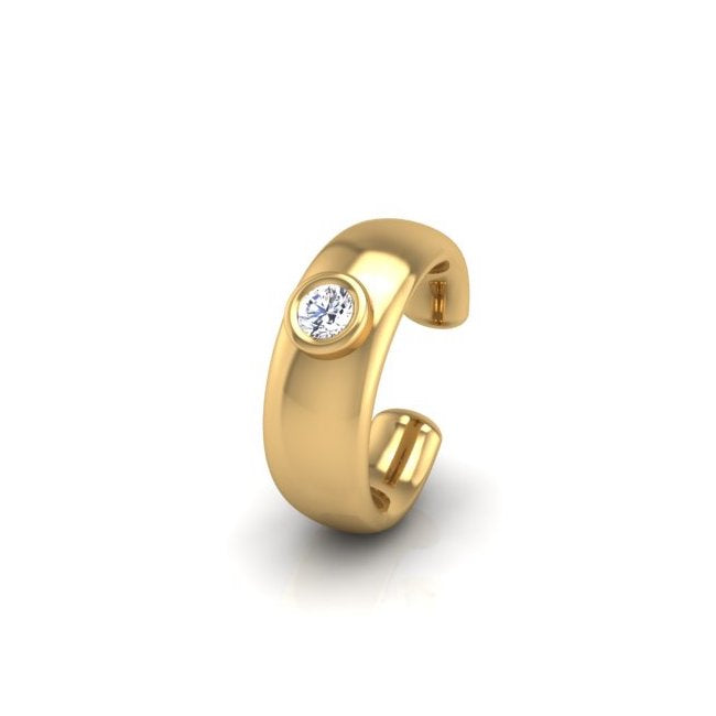 Wide Cyclops Mid Ear Cuff in 14K Gold
