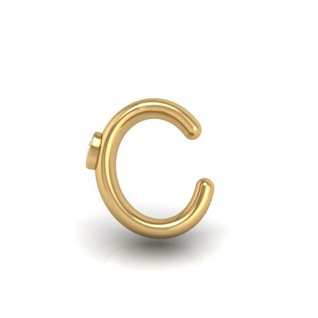 Wide Cyclops Mid Ear Cuff in 14K Gold