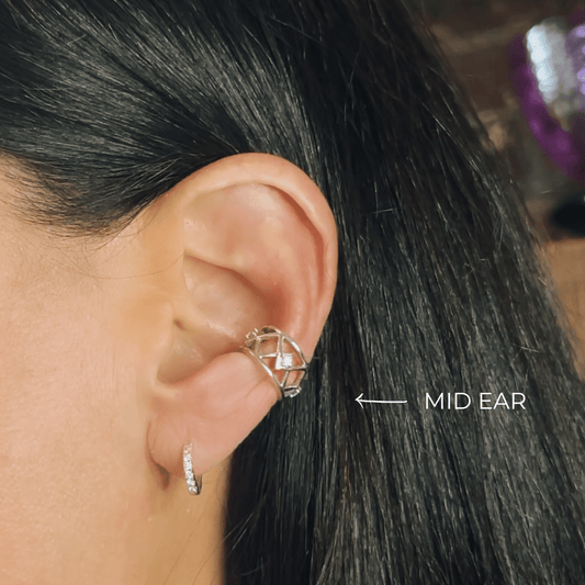 Criss Cross Diamond Ear Cuff Mid Ear - Seed2Stone.com